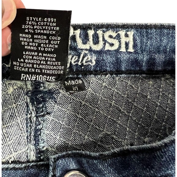 Platinum Plush LA 4991 Women's Biker Moto Jeans  Size 13  Embellished Gothic - Picture 16 of 16